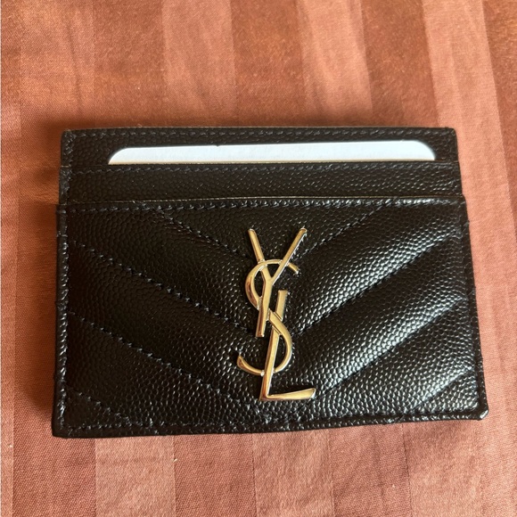 Saint Laurent Black Quilted Card Holder - Picture 2 of 5